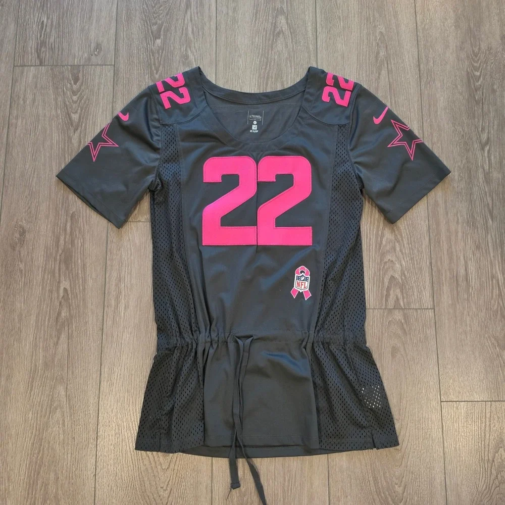 Nike Dallas Cowboys Emmitt Smith 22 Jersey Womens Large Pink NFL Breast Cancer - Picture 1 of 8